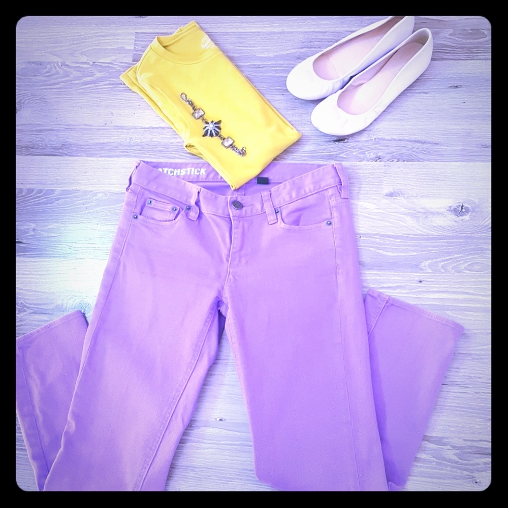 J. Crew Purple Matchstick Ankle Jeans